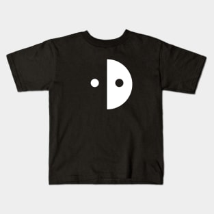 Half Circle Simple Geometry Yin Yang Robot Kids T-Shirt